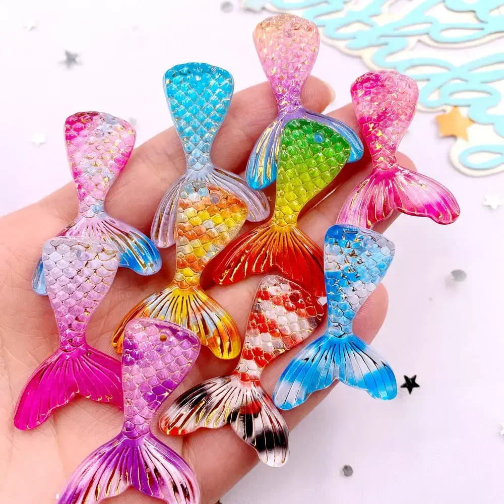 Paradise Jewelry & Watches Llc Miami - 10 個グリッターカラフルな樹脂マーメイドテールフラットバックラインストーン置物 DIY 1 穴装飾アートスクラップブックジュエリーアクセサリークラフト