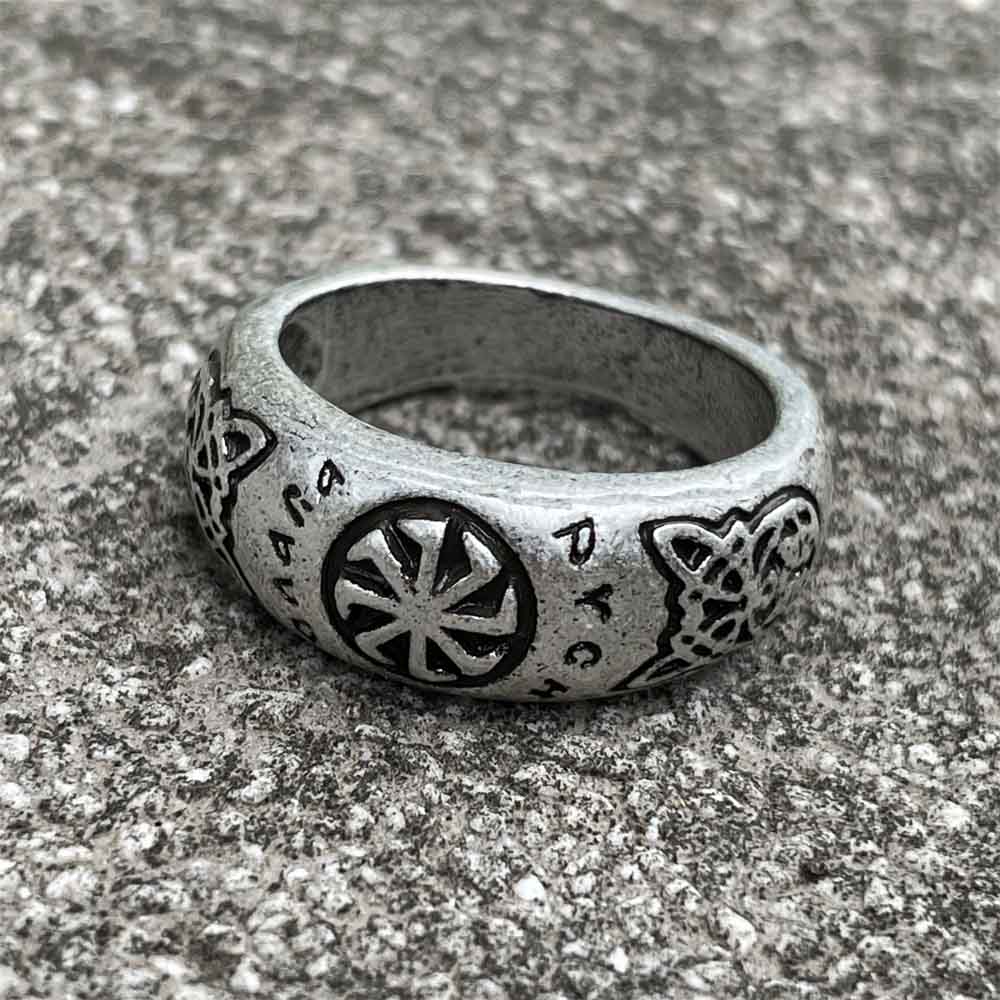 Mens Signet Ring - Nosalgiakolovrat-男性用の記号付きナット,ヴィンテージリング