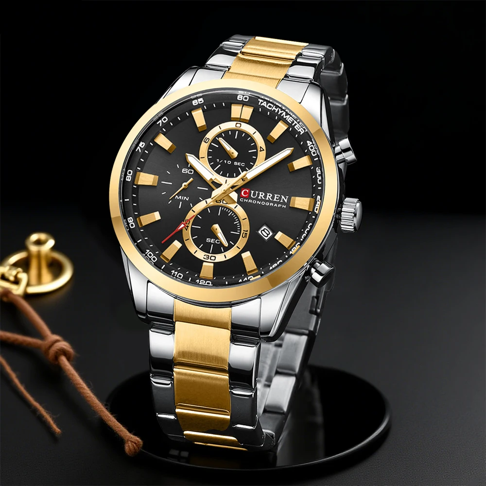 Jewelry For Watches - カレンカジュアルクォーツクロノスポーツ腕時計ブランド男性用ステンレススチールブレスレット多機能ダイヤル 2023 腕時計日付付き