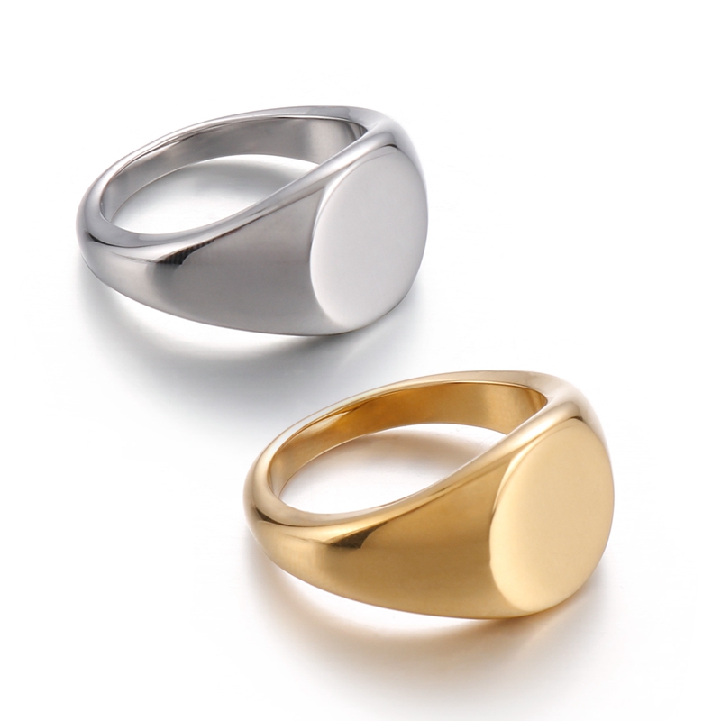 Mens Signet Ring - シグネットリング ステンレス鋼リング クラシック ヒップスター ユニセックス スクエア