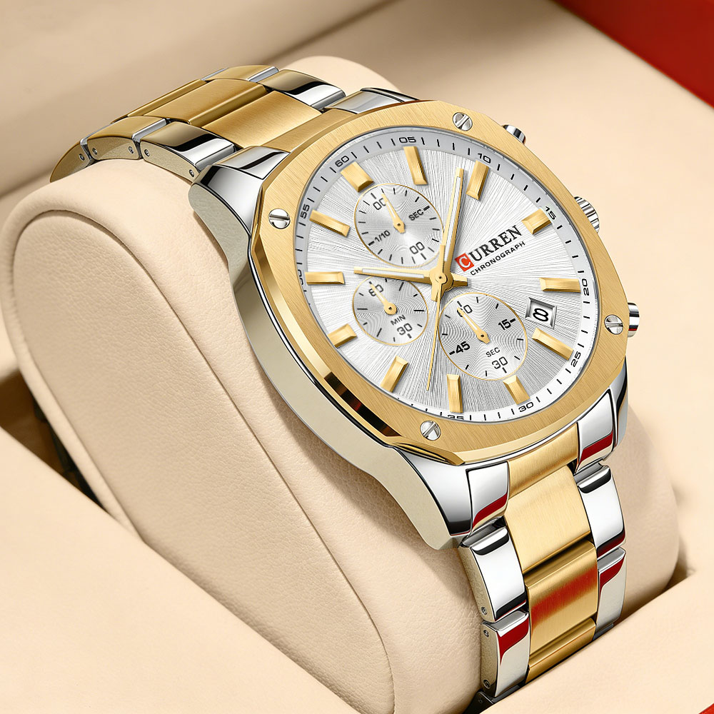 Jewelry For Watches - CURREN モダンメンズ 42mm スポーツウォッチ - ステンレススチールバンド
