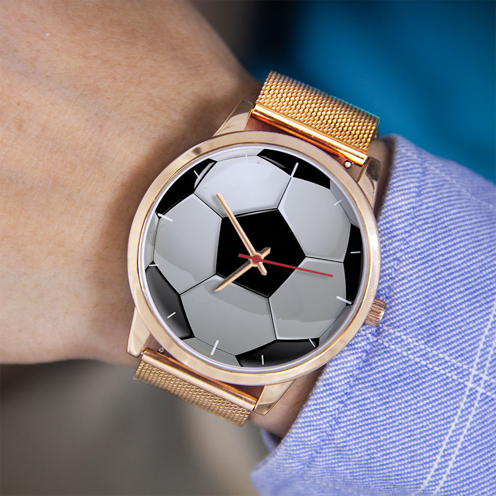 サッカー フットボール デザイン ファン シルバー メンズ腕 - Jewelry For Watches のレビューと価格