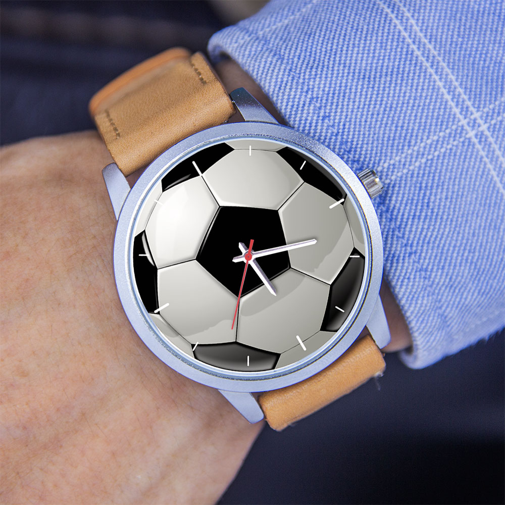 サッカー フットボール デザイン ファン シルバー メンズ腕 - Jewelry For Watches のレビューと価格
