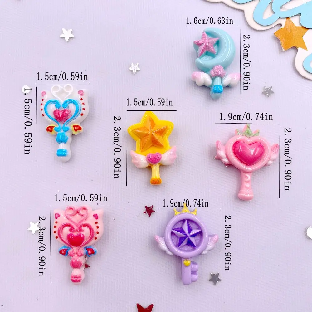 カラフルな漫画の魔法の杖,樹脂のフラットバック,石の置物,ヘ - Paradise Jewelry & Watches Llc Miami のレビューと価格