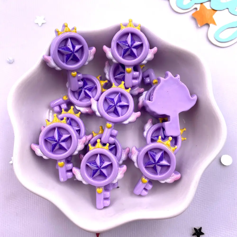 カラフルな漫画の魔法の杖,樹脂のフラットバック,石の置物,ヘ - Paradise Jewelry & Watches Llc Miami のレビューと価格