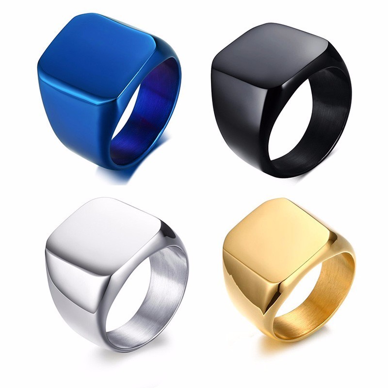 Vnox無料パーソナライズスタンプリング男性のための18ミリ - Mens Signet Ring のレビューと価格