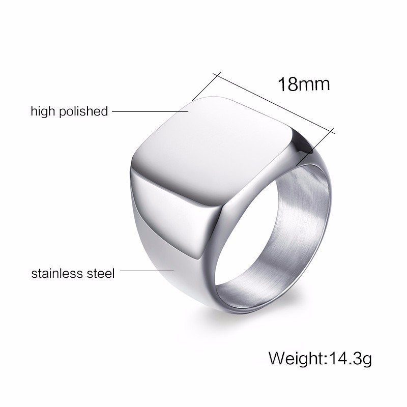 Vnox無料パーソナライズスタンプリング男性のための18ミリ - Mens Signet Ring のレビューと価格