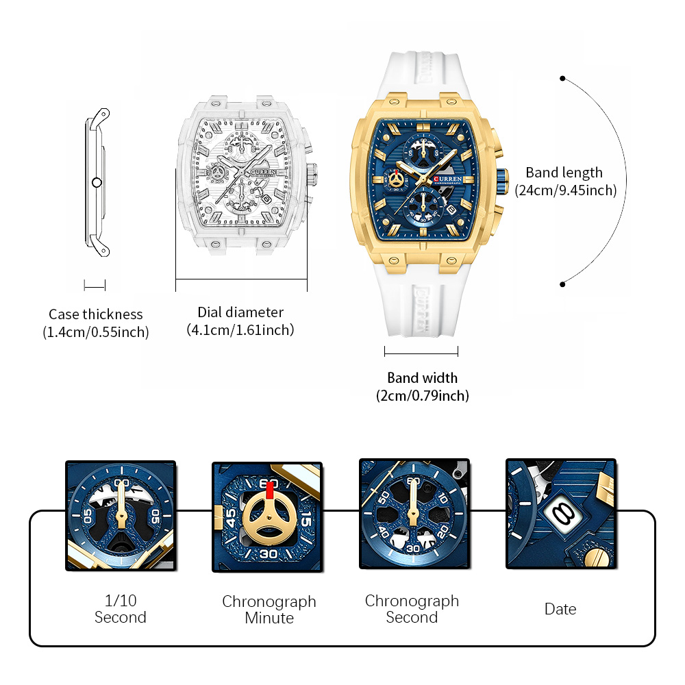 CURREN 高級ヴィンテージ腕時計 メンズ スポーツ クロ - Jewelry For Watches のレビューと価格