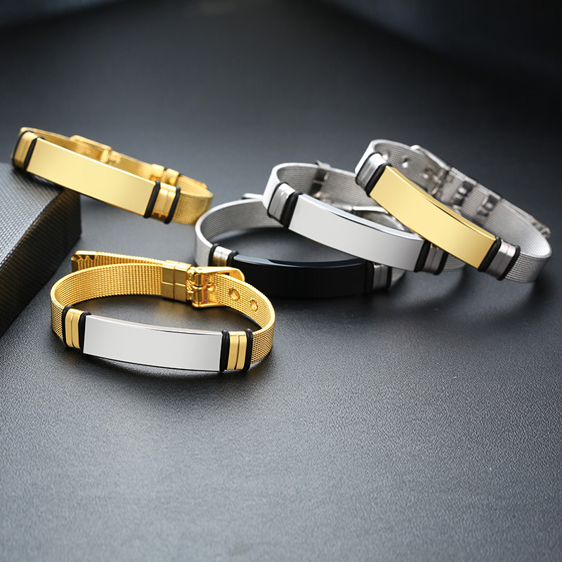 Vnox-男性用ステンレススチールブレスレット,刻印された調 - Jewelry Watches For Men のレビューと価格