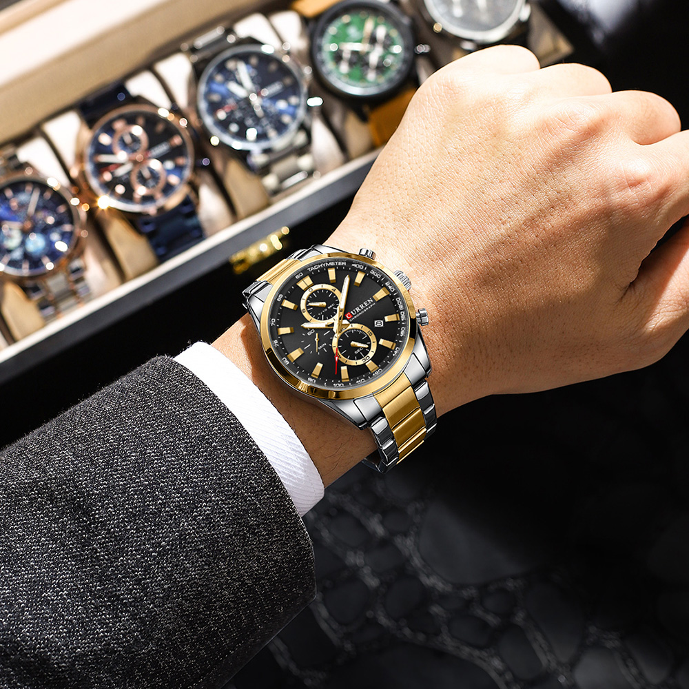 カレンカジュアルクォーツクロノスポーツ腕時計ブランド男性用ス - Jewelry For Watches のレビューと価格