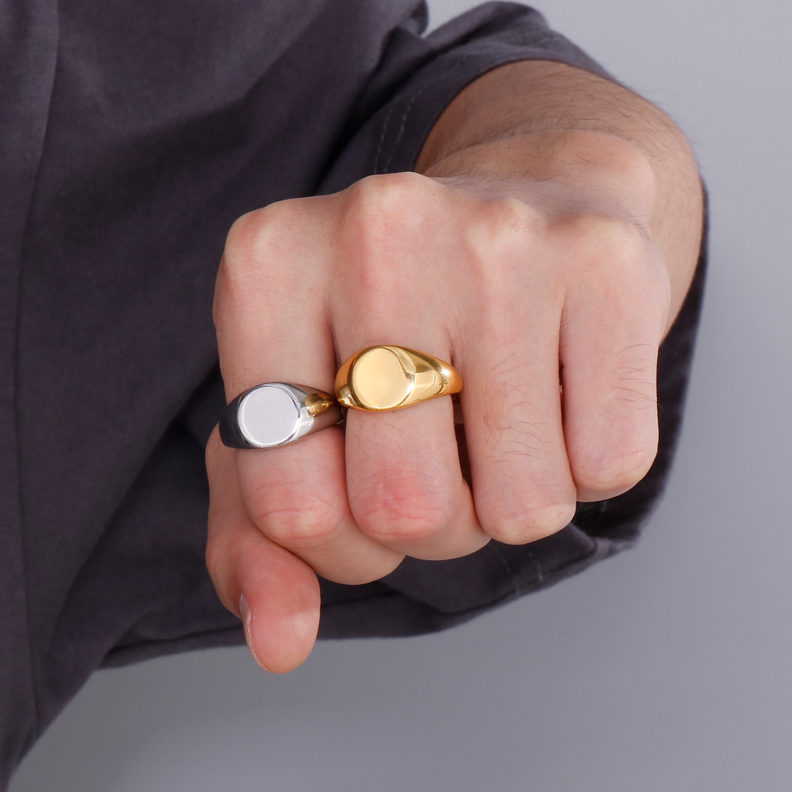 シグネットリング ステンレス鋼リング クラシック ヒップスタ - Mens Signet Ring のレビューと価格