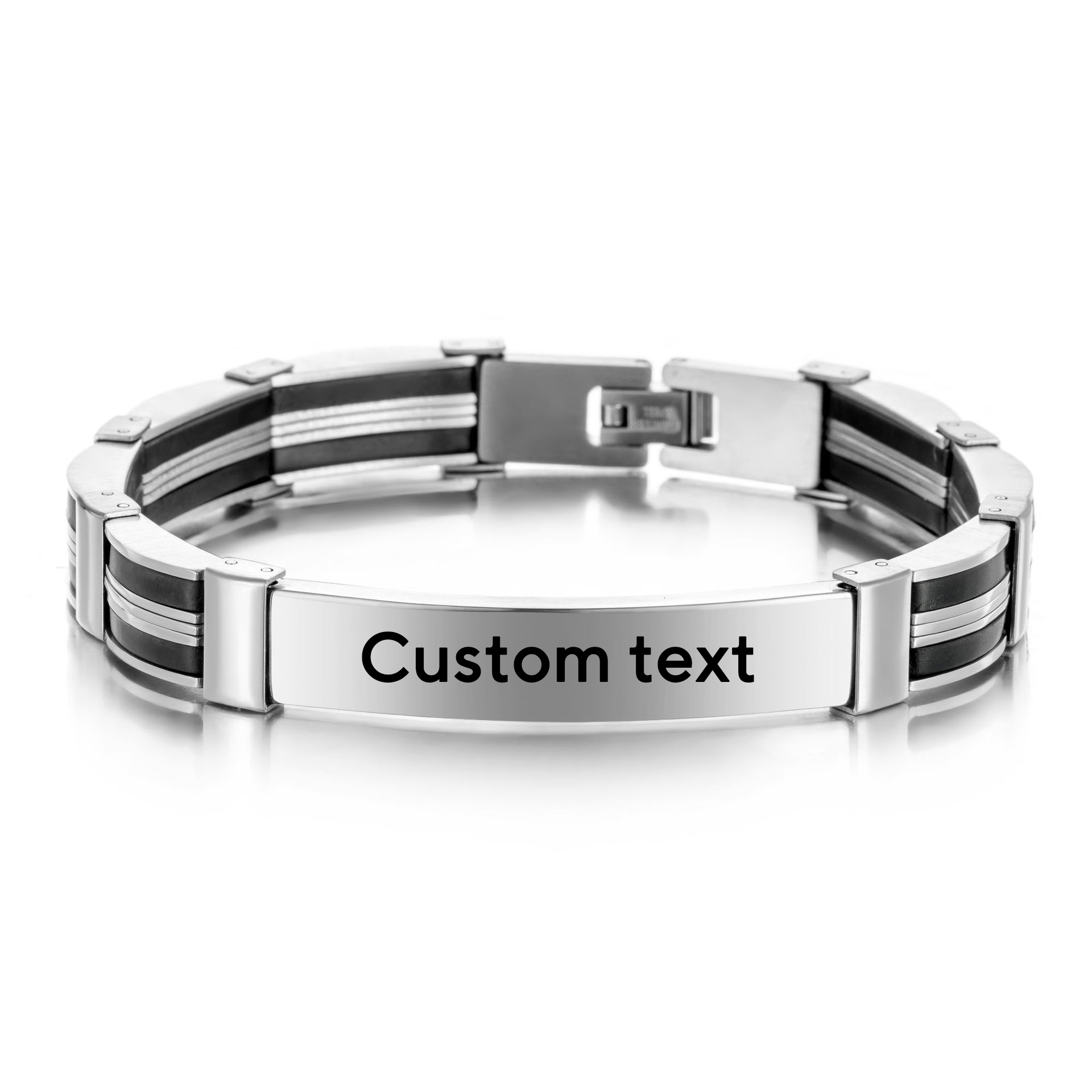 パンクカスタムテキスト名入りメンズステンレススチールブレスレ - Jewelry Watches For Men のレビューと価格