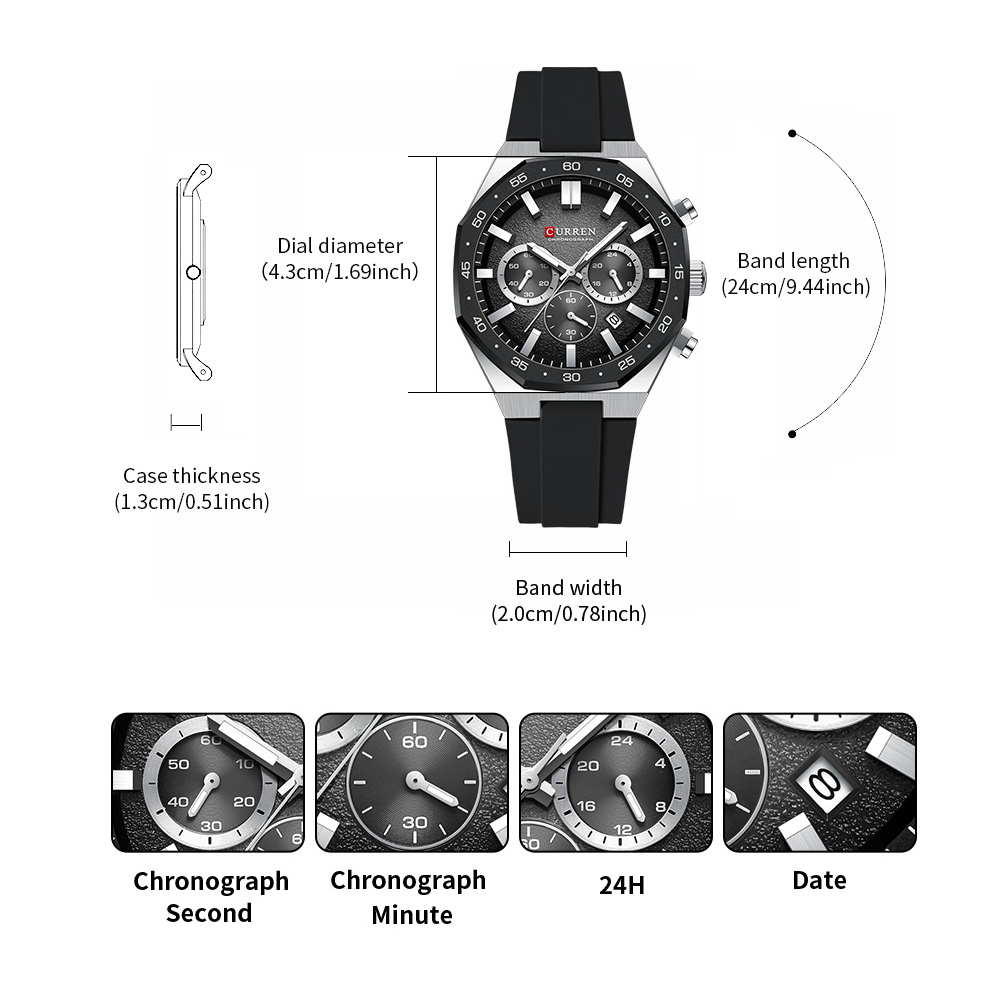 CURREN ファッションカジュアルメンズスポーツウォッチク - Jewelry For Watches のレビューと価格