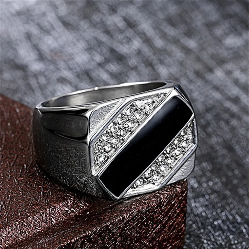 男性用スクエアフィンガーリング,パンクスタイル,コレクション - Mens Signet Ring のレビューと価格