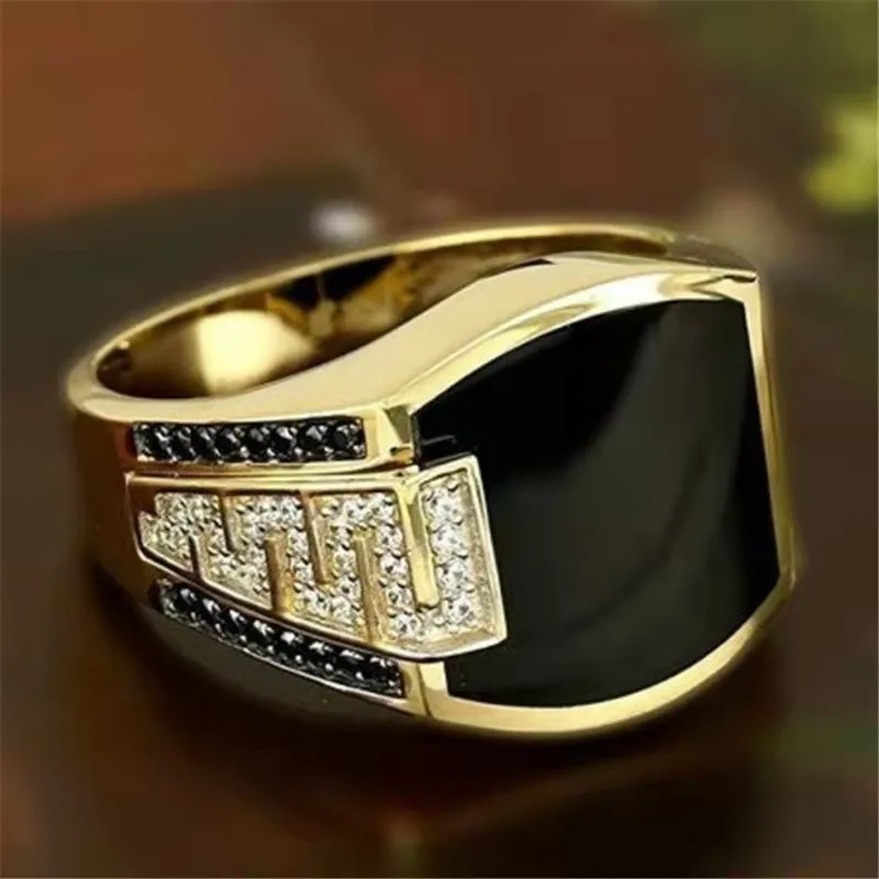 男性用スクエアフィンガーリング,パンクスタイル,コレクション - Mens Signet Ring のレビューと価格