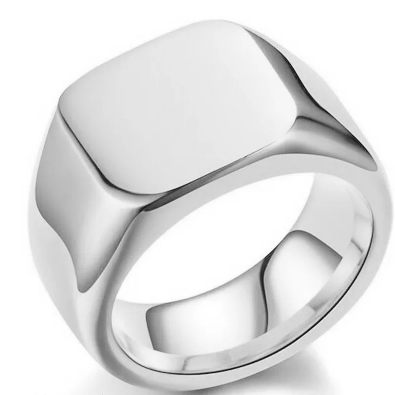 男性用スクエアフィンガーリング,パンクスタイル,コレクション - Mens Signet Ring のレビューと価格