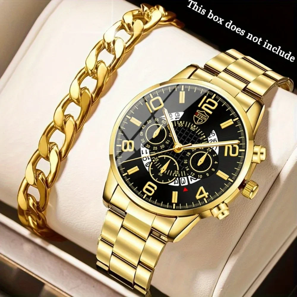 4 ピース/セットメンズカジュアルウォッチ合金アナログ男性腕 - Jewelry Watches For Men のレビューと価格