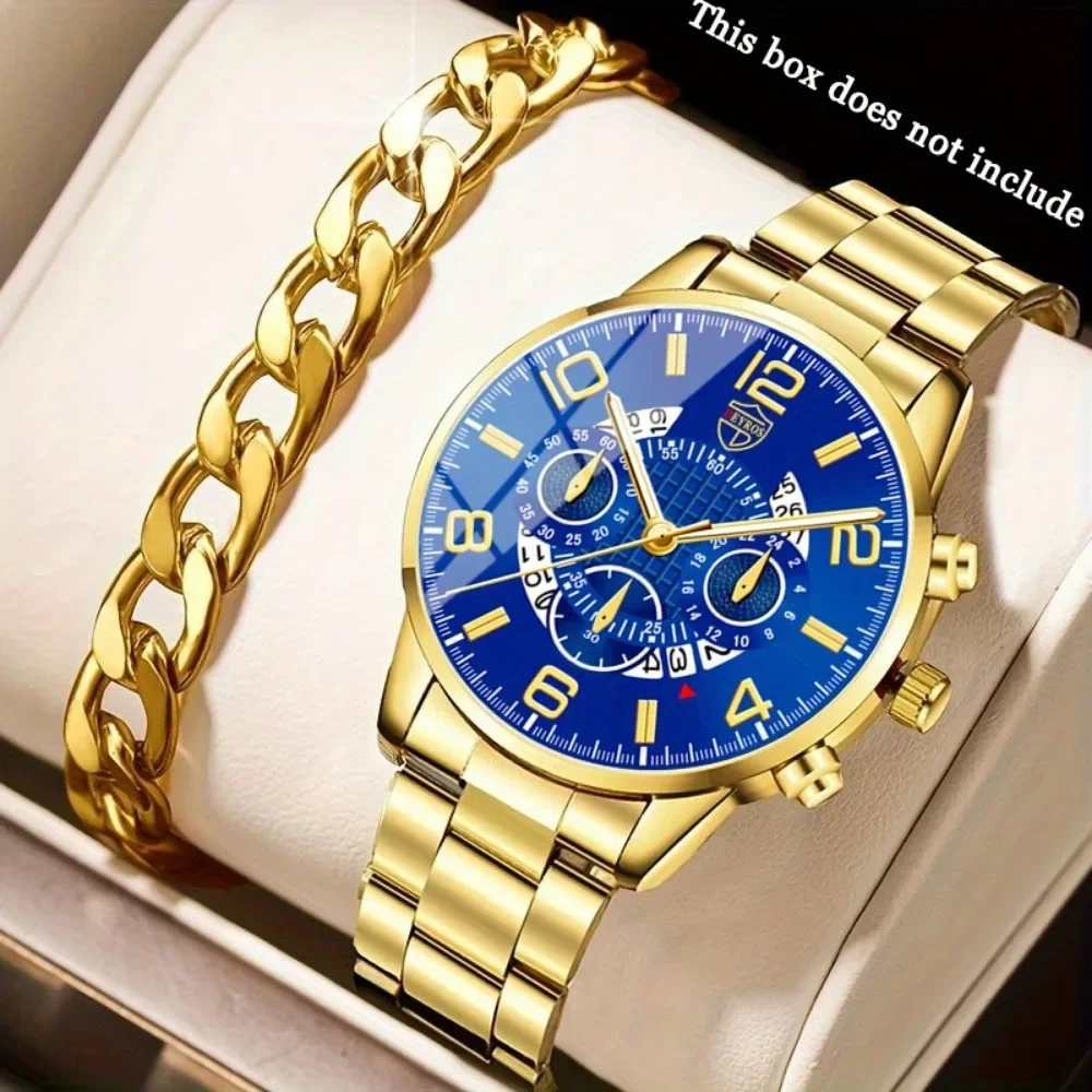 4 ピース/セットメンズカジュアルウォッチ合金アナログ男性腕 - Jewelry Watches For Men のレビューと価格