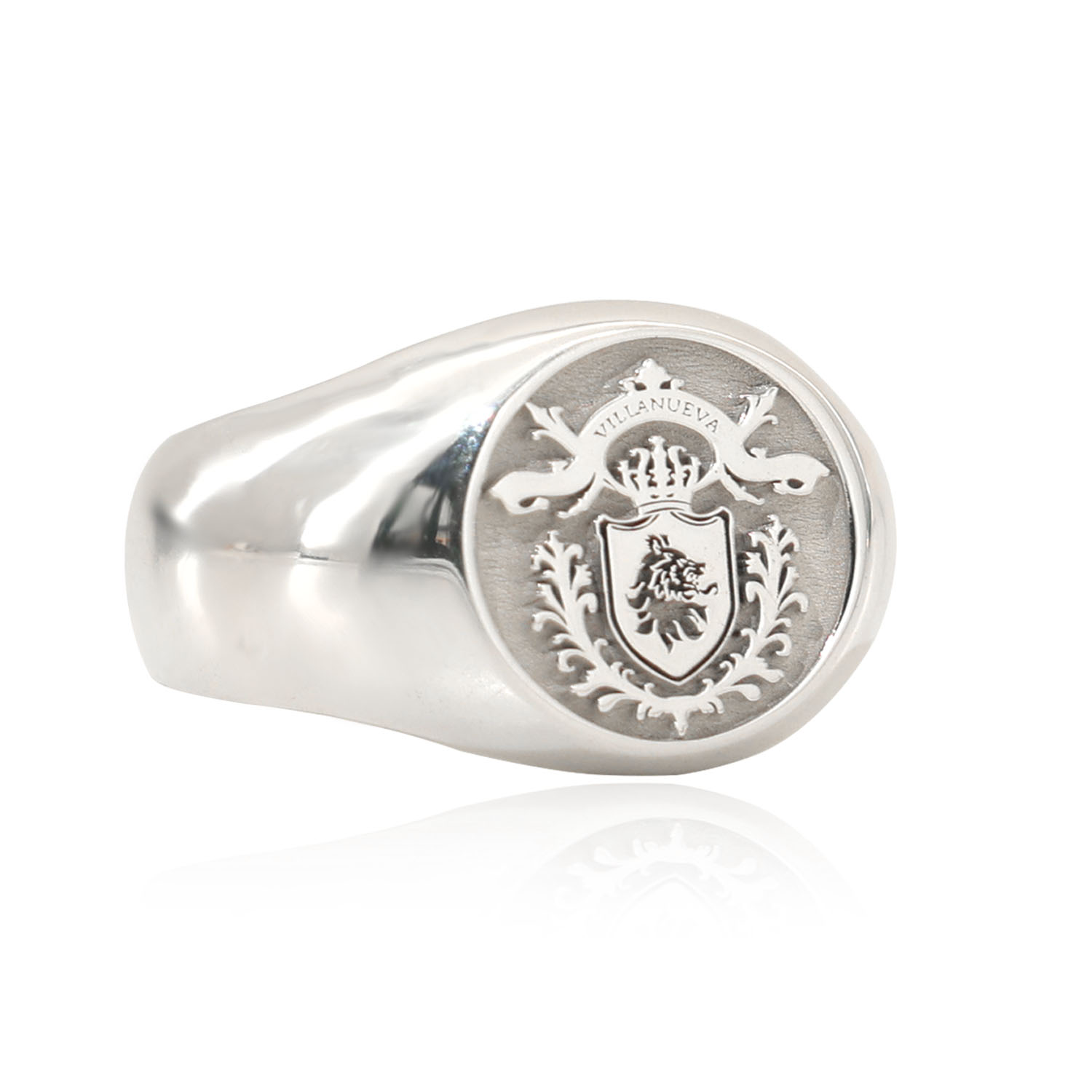 17mm ラウンド 925 ソリッドシルバー メンズリング  - Mens Signet Ring のレビューと価格