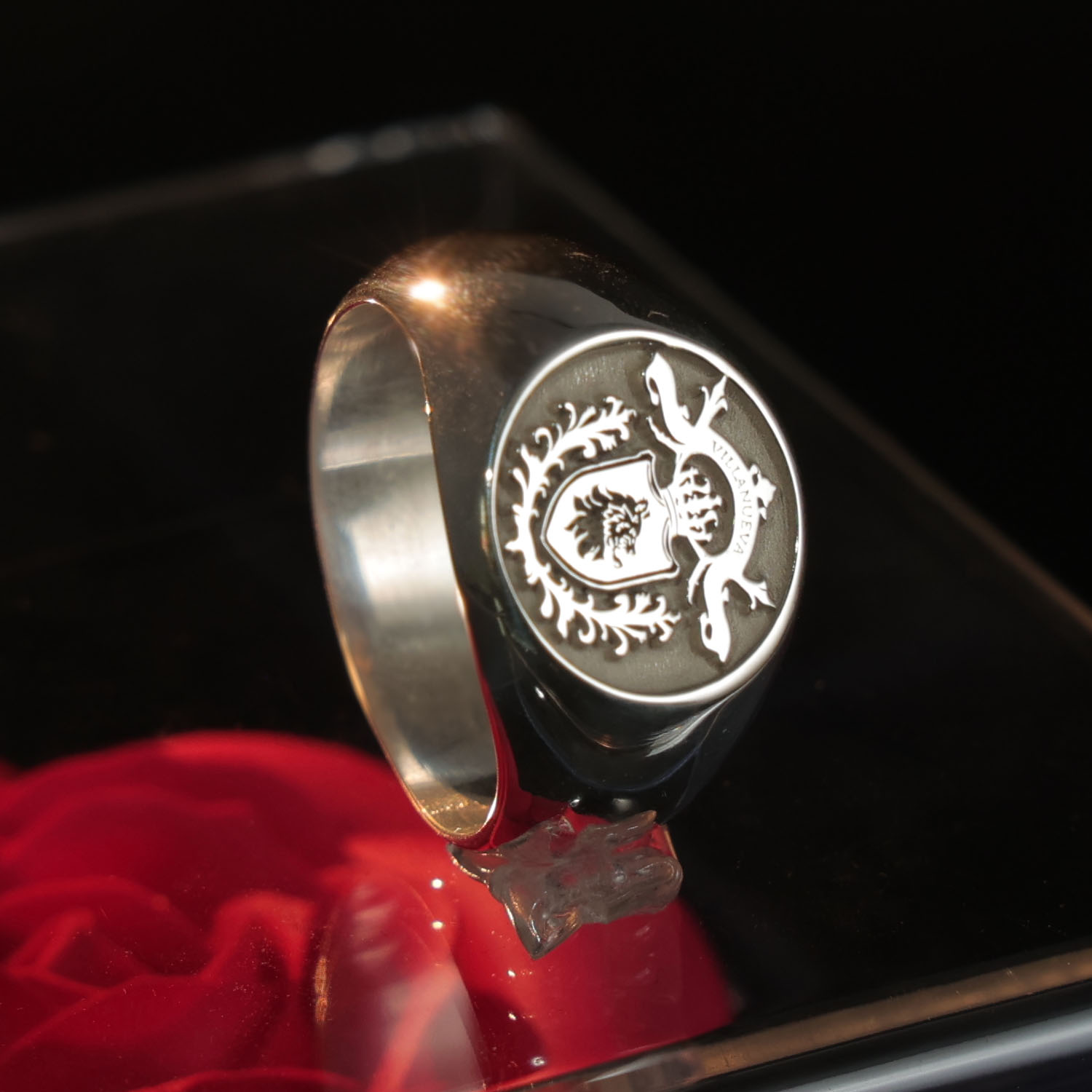 17mm ラウンド 925 ソリッドシルバー メンズリング  - Mens Signet Ring のレビューと価格