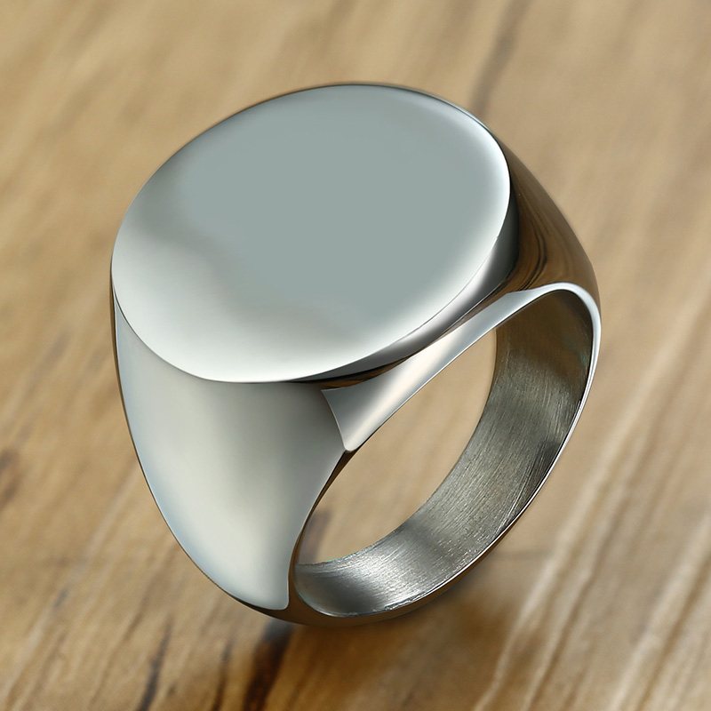Vnox-男性用の小さなスタンプ付きのスタイリッシュなスタン - Mens Signet Ring のレビューと価格